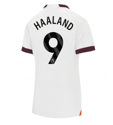 Manchester City Erling Haaland #9 Udebanetrøje Dame 2023-24 Kort ærmer